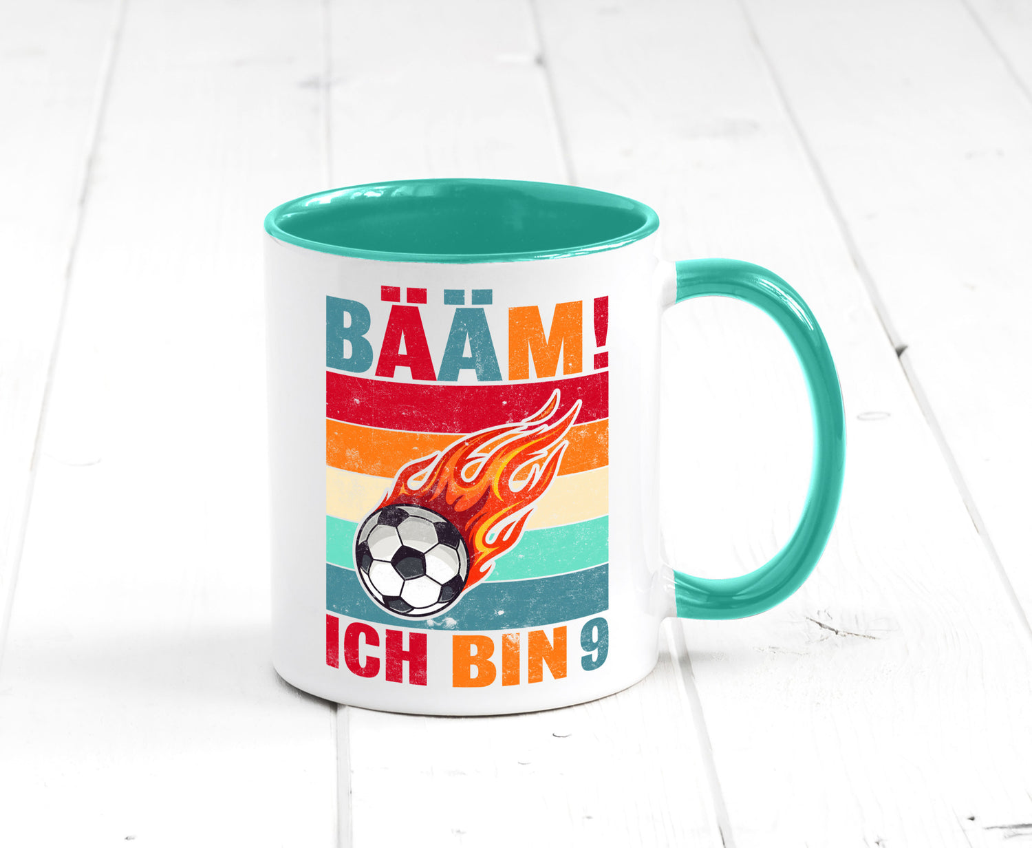 9. Geburtstag | Bääm ich bin 9 Fußball Geschenkidee Humor Tasse