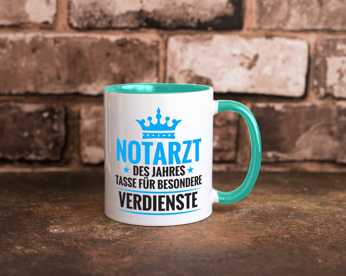 Besonderer Verdienst: Notarzt | Arzt Geschenk Humor Geschenkidee lustiger Tasse