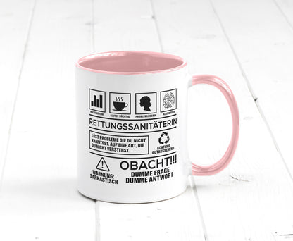 Achtung Probleme Rettungssanitäterin | Sanitäter Geschenkidee Humor Tasse