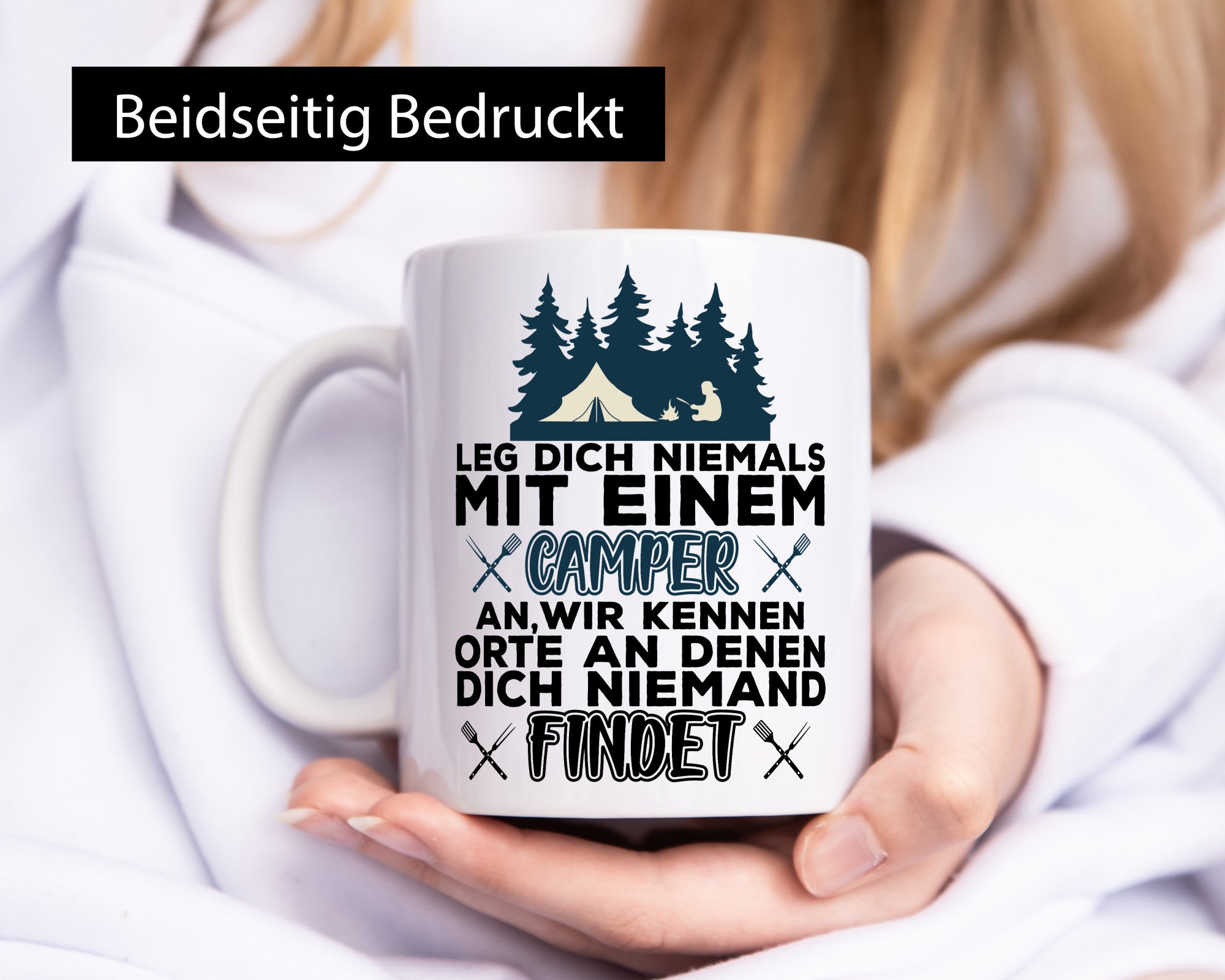 Camper Humor | Spruch Tasse Camping schwarzer Geschenk Geschenkidee lustiger