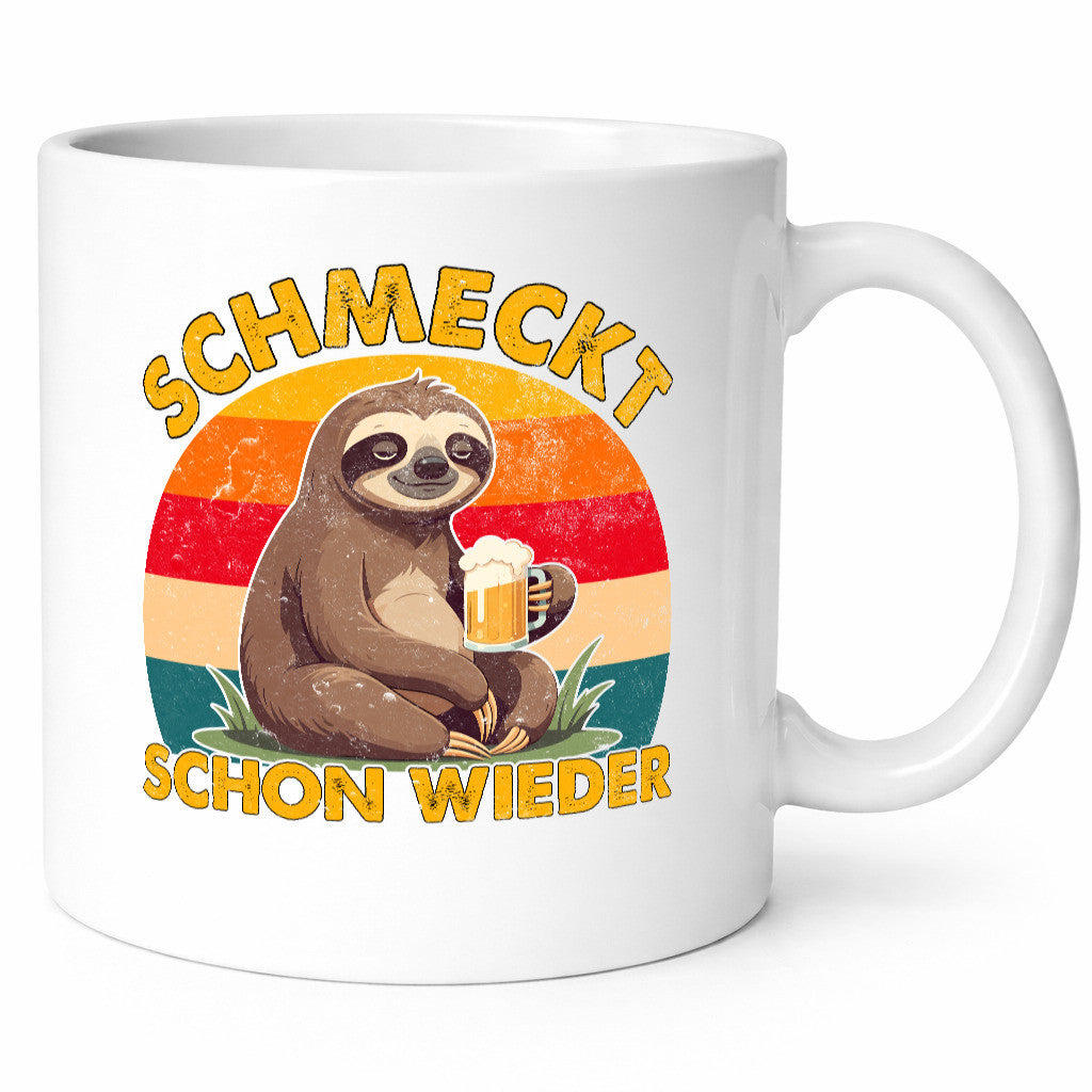 Schmeckt schon wieder | Biertrinker Faultier v2 Geschenk Tierliebhaber Humor