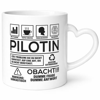 Achtung Probleme Pilotin | Definition Piloten Geschenkidee Humor Tasse