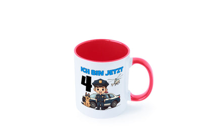 4. Geburtstag | 4 Jahre Polizei Kind Polizeiauto Humor Geschenkidee Tasse