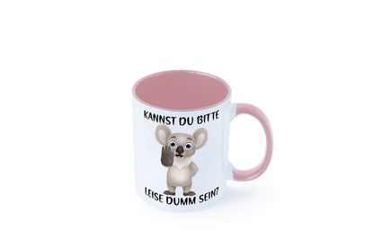 Bitte leise dumm sein | frecher Koala Flüstern Comic Humor Geschenkidee Tasse