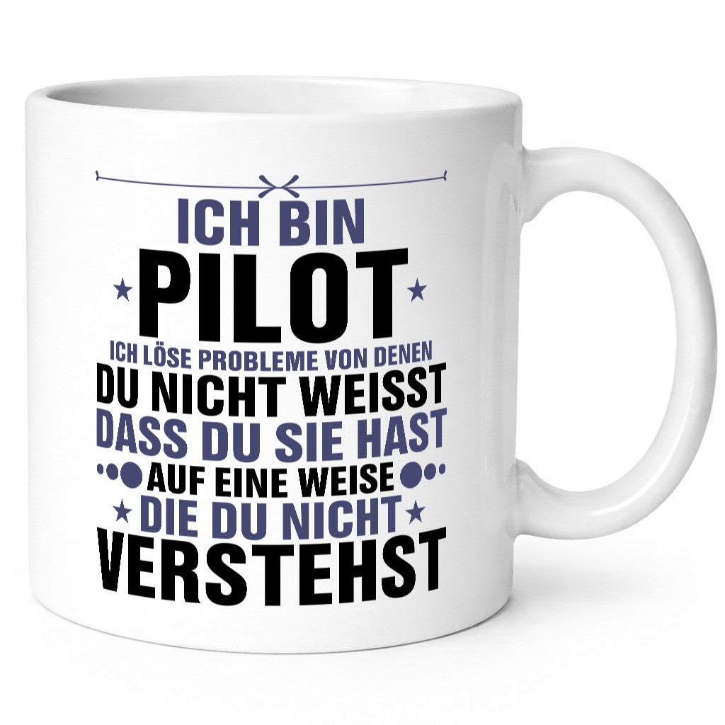 Löse Probleme: Pilot | Flugzeug Piloten v2 Humor Geschenkidee Tasse