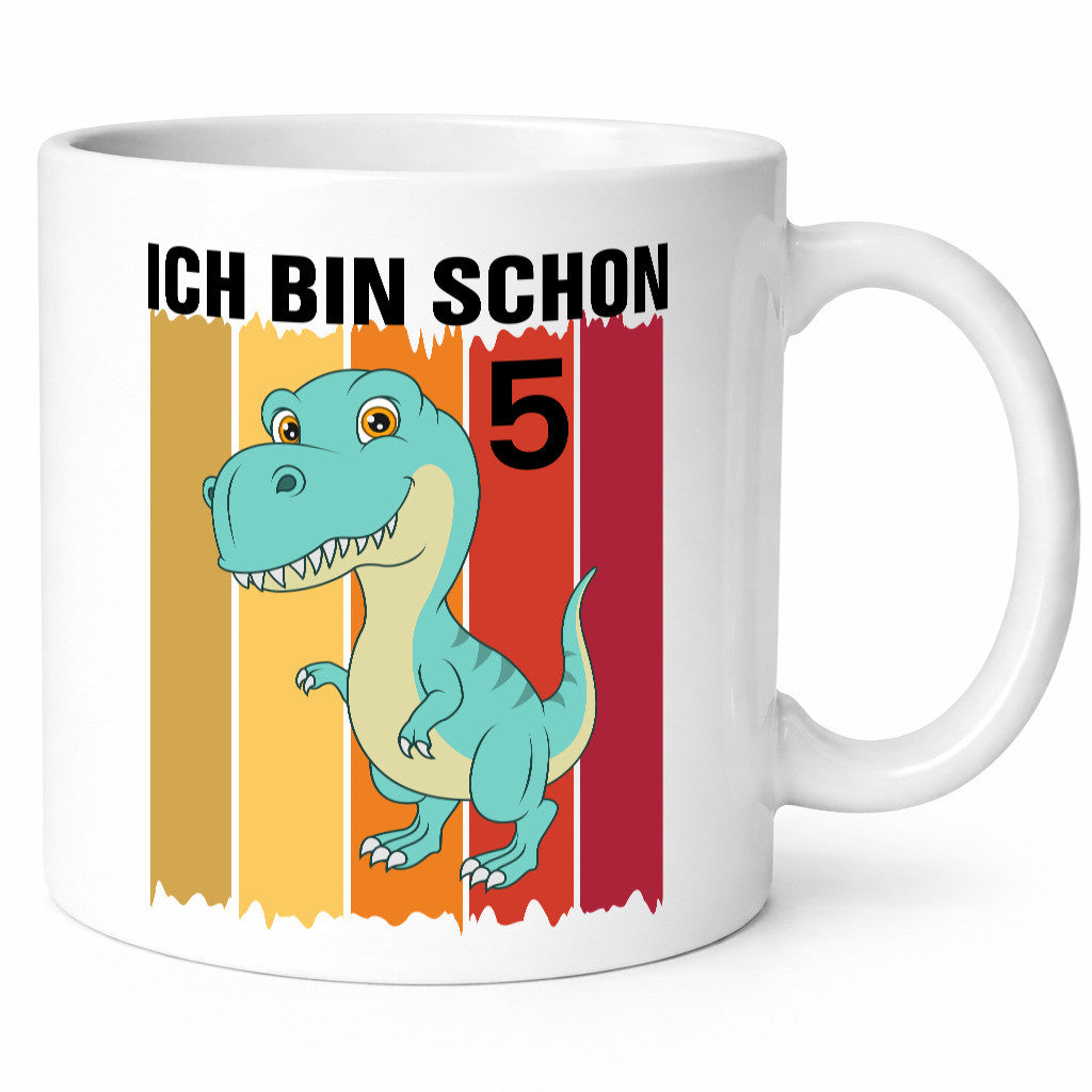 5. Geburtstag | 5 Jahre Dinosaurier Geschenk Geschenkidee lustiger Spruch Tasse