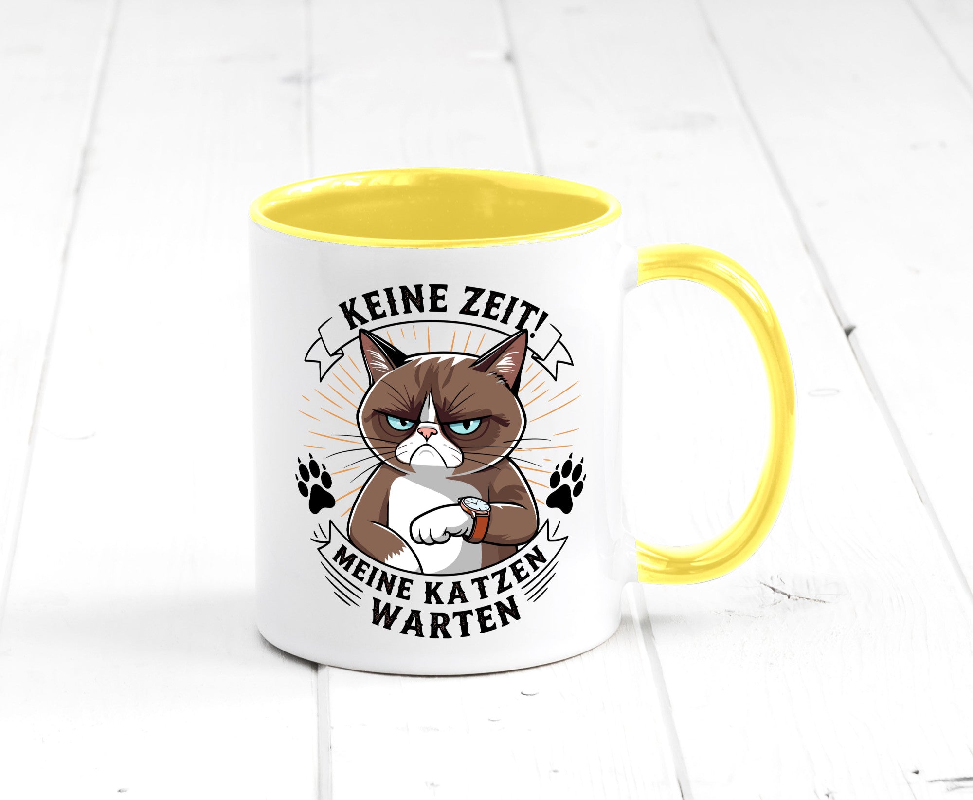 Keine Zeit meine Katzen Warten | Schwarze Katze Geschenkidee Tierliebhaber
