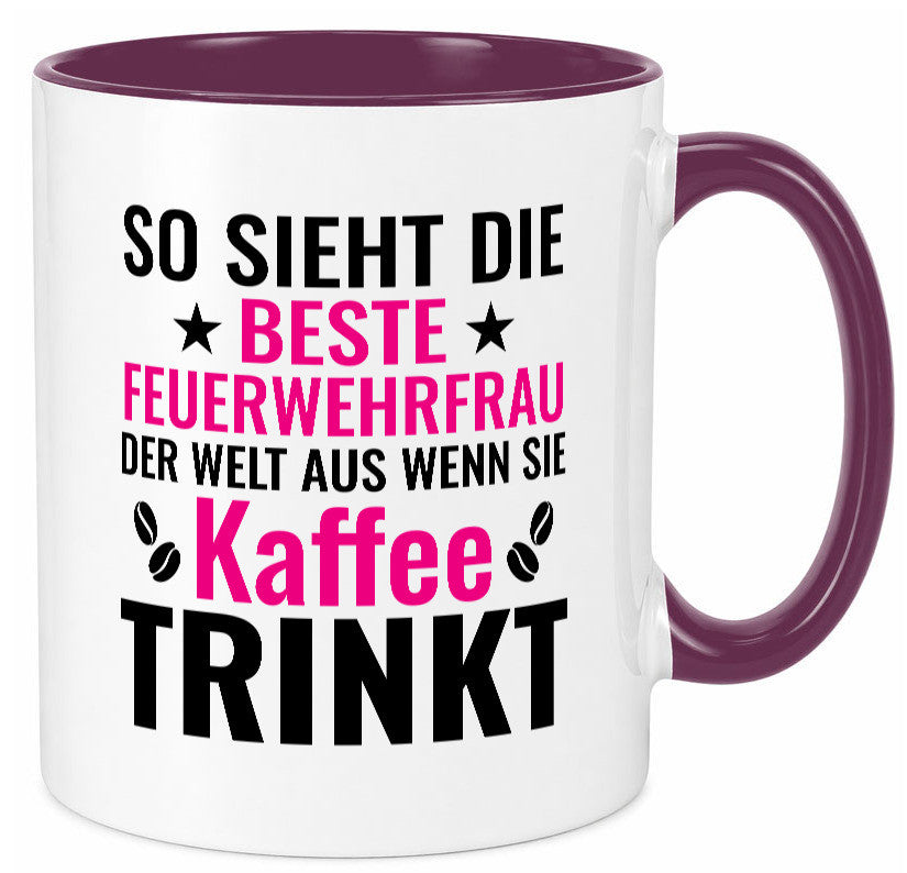 Kaffee trinkt: Feuerwehrfrau | Feuerwehr Geschenkidee Humor Tasse