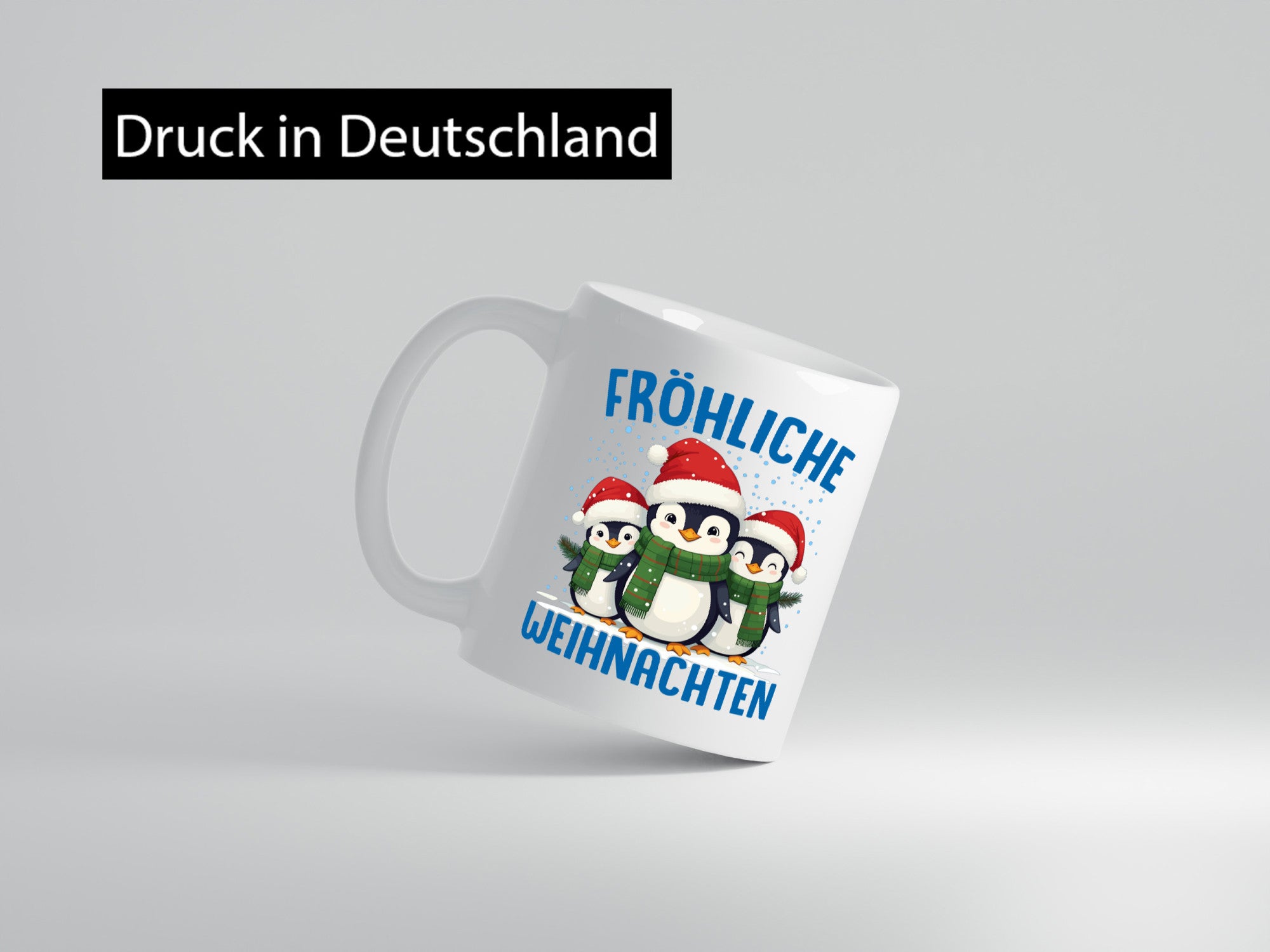Frohe Weihnachten | Pinguien lustiger Spruch Geschenk Humor Geschenkidee Tasse