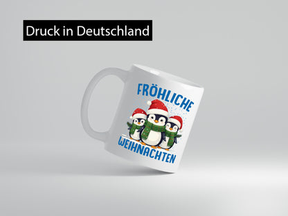 Frohe Weihnachten | Pinguien lustiger Spruch Geschenk Humor Geschenkidee Tasse