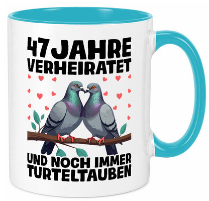 47 Jahre verheiratet | Turteltauben Ehe Ehepaar Humor Geschenkidee Tasse