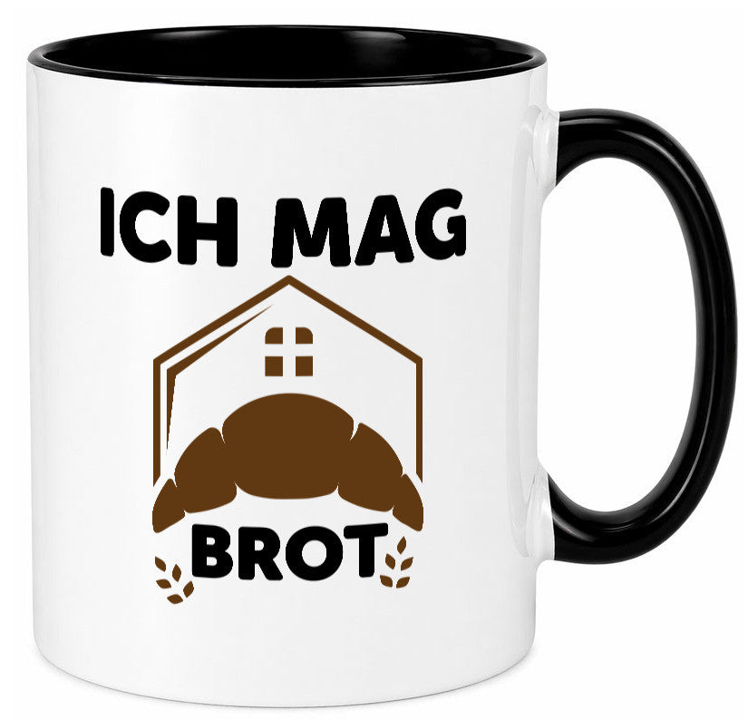 Ich mag Brot | Bäcker backen lustiger Spruch Geschenk Humor Geschenkidee Tasse