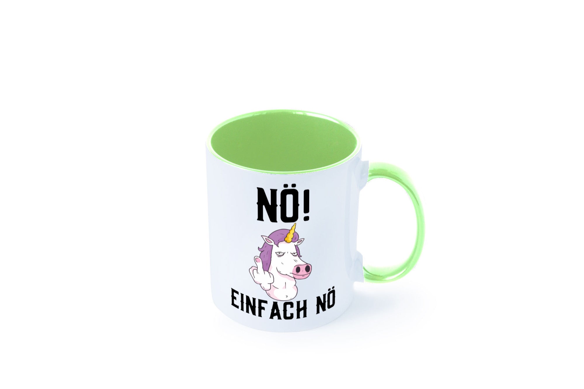 Einfach Nö | Keinen Bock Einhorn Mittelfinger Comic Geschenkidee Humor Tasse