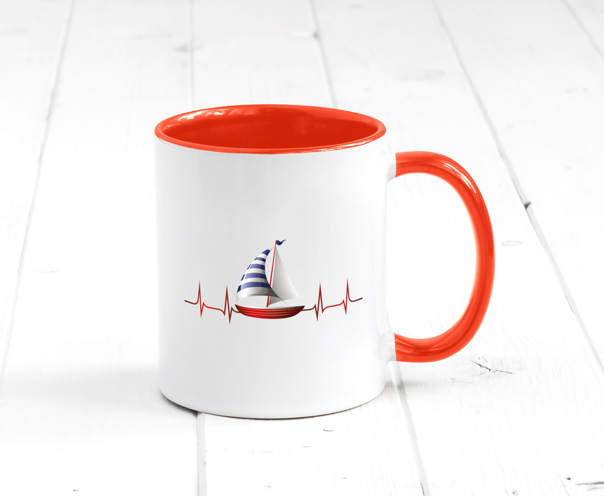 Segelboot Herzschlag | Segler segeln Boot Kapitän Geschenk Humor Geschenkidee