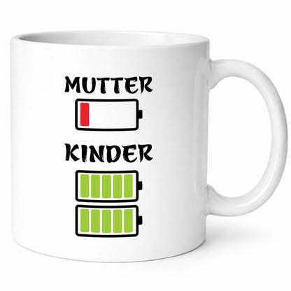 Vollzeit Mama | Keine Power Batterie leer mit Herz lustig Familie Geschenkidee