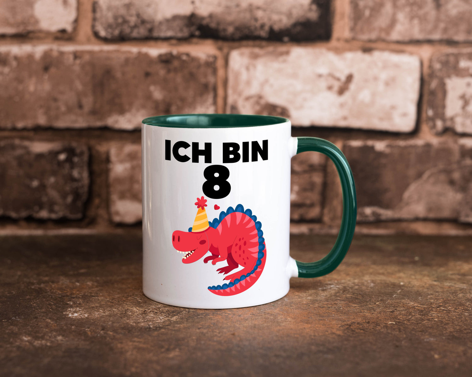8. Geburtstag | Dino Dinosaurier 8 Jahre lustig Geschenkidee Geschenk Tasse