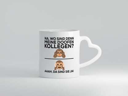 Doofe Kollegen | Bürotasse lustig Affe Arbeitsplatz Geschenkidee Arbeit Büro
