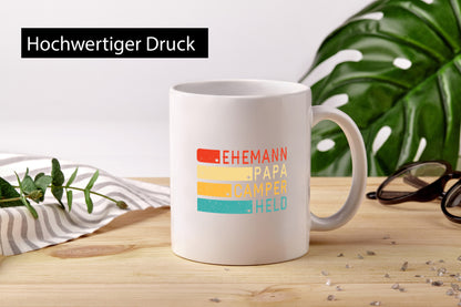 Ehemann | Papa Camper Held Camping Natur Humor Geschenkidee Tasse