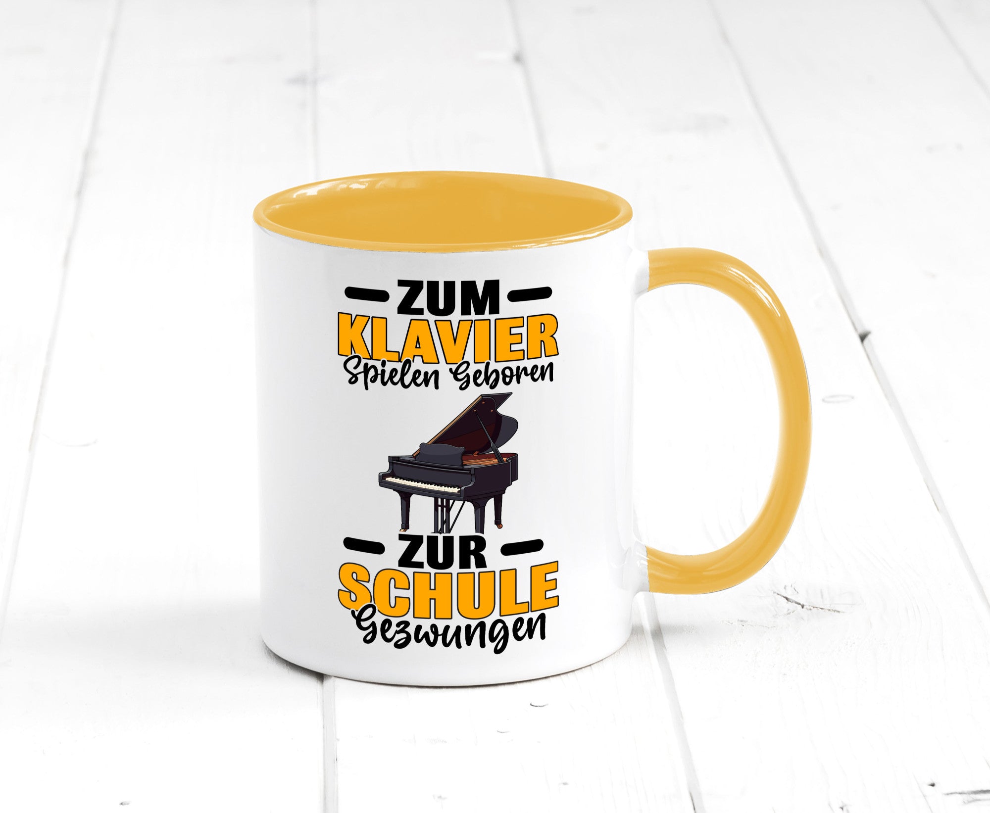 Zum Klavier spielen geboren zur Schule gezwungen v2 lustiger Spruch Geschenk