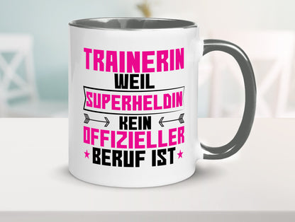 Superheldin Trainerin | Sportverein Humor Geschenkidee Tasse