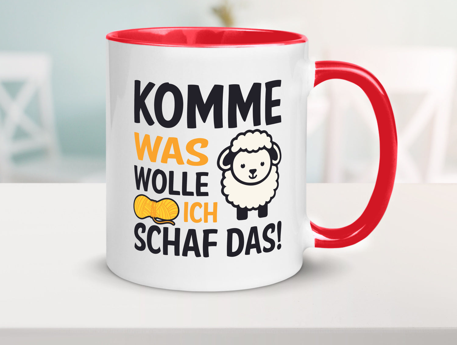 Komme was wolle, ich schaf das | Wolle Humor Geschenkidee Tasse