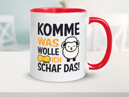 Komme was wolle, ich schaf das | Wolle Humor Geschenkidee Tasse