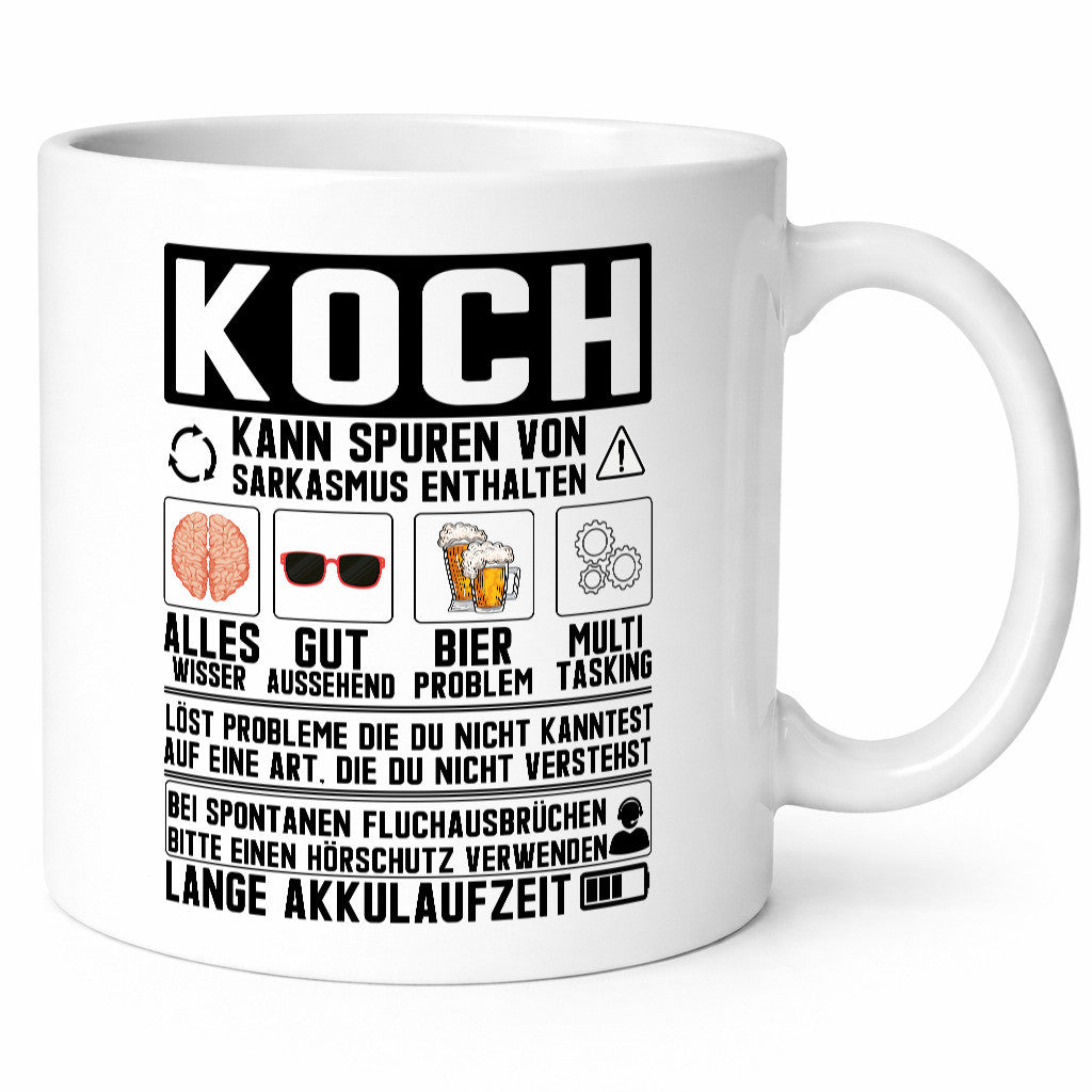 Definition von Koch | Küchenchef Warnhinweise Humor Geschenkidee Arbeit