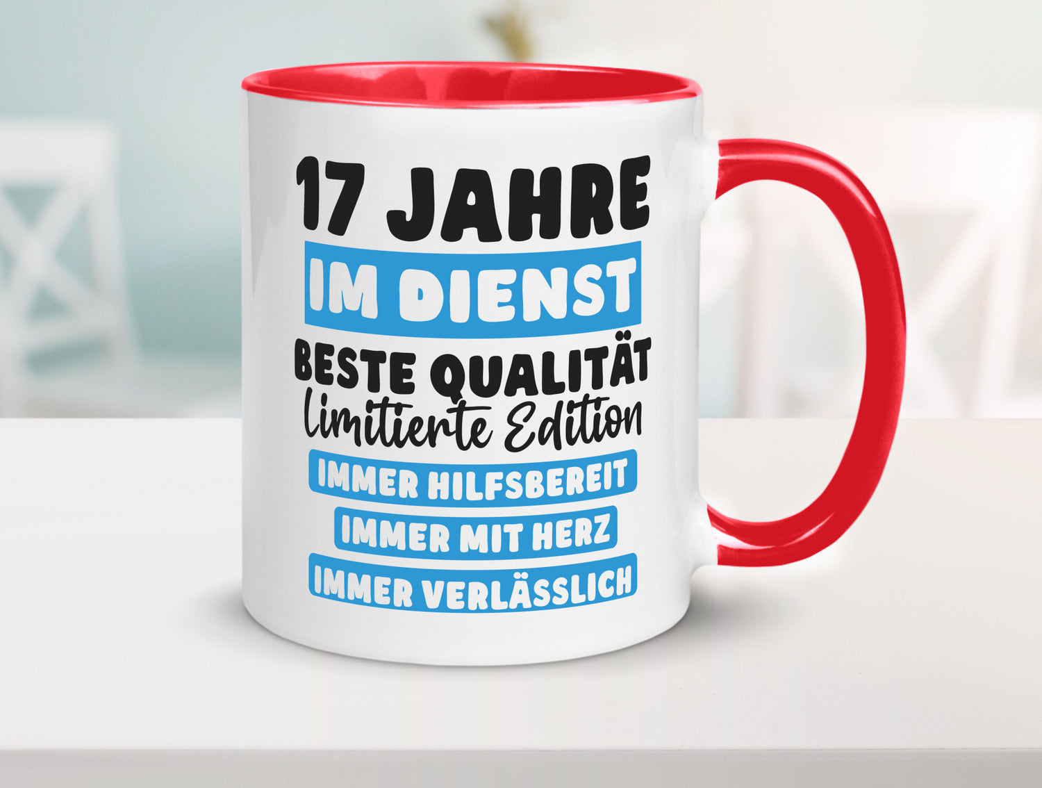 17 Jahre im Dienst | Jubiläum Arbeit v6 Humor Kollegen Büro Geschenkidee Tasse