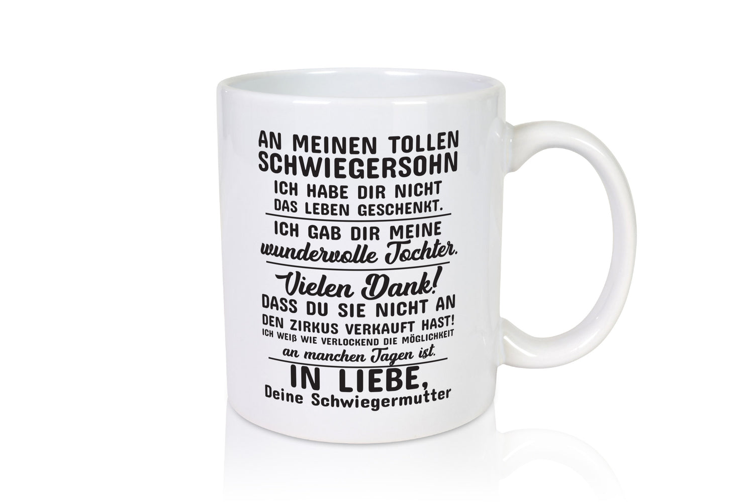 An meinen tollen Schwiegersohn lustiger Spruch Geschenk Familie Geschenkidee