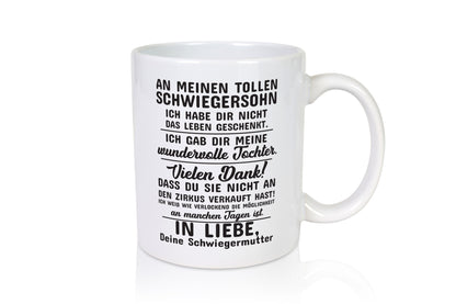 An meinen tollen Schwiegersohn lustiger Spruch Geschenk Familie Geschenkidee