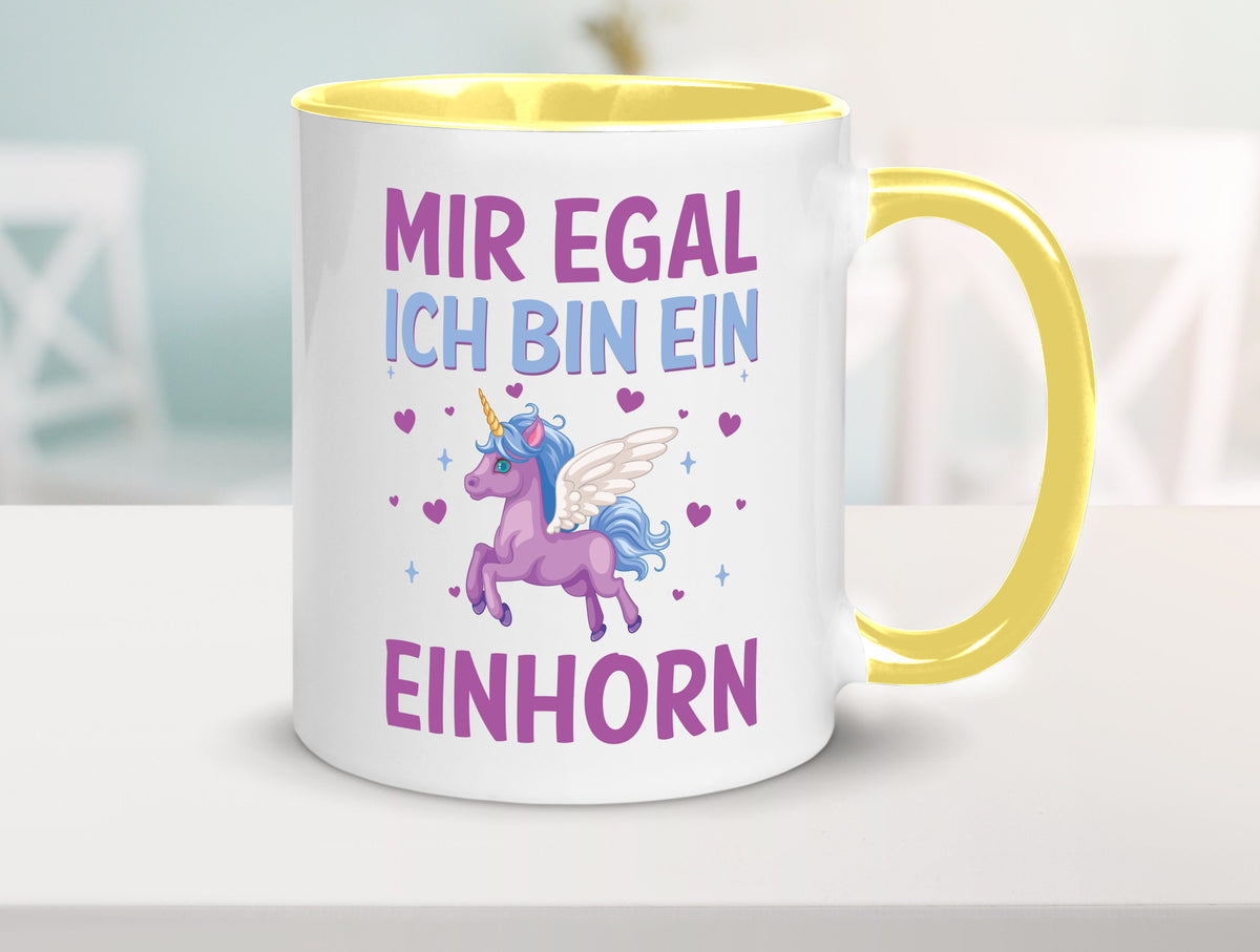 Mir egal, ich bin ein Einhorn| Herzen Geschenkidee Humor Tasse