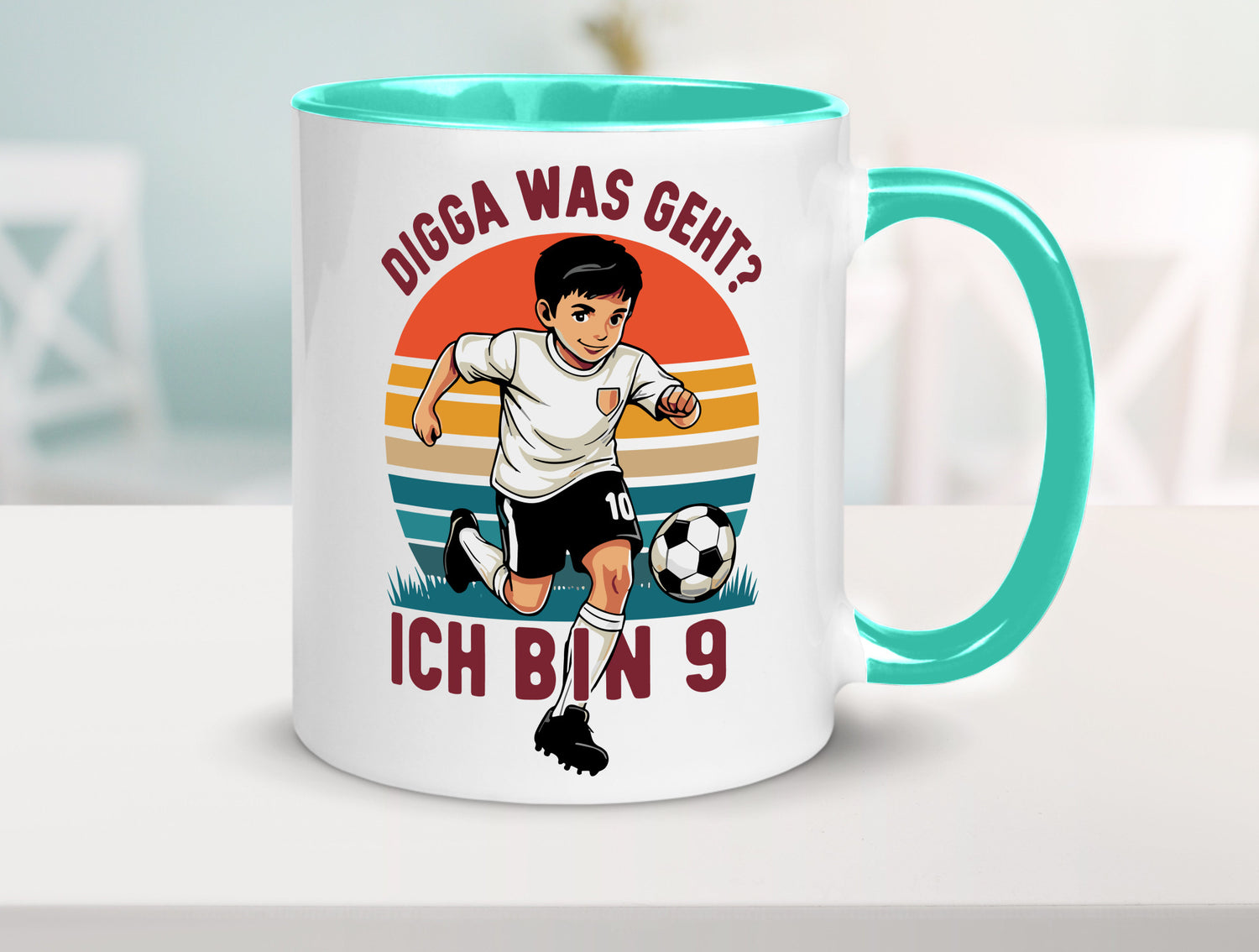 9 Geburtstag | Jahre Digga was geht ab Fußball lustig Geschenkidee Geschenk