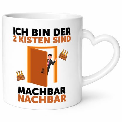 2 Kisten Bier | witziger Spruch Nachbar Einweihung Humor Geschenkidee Tasse