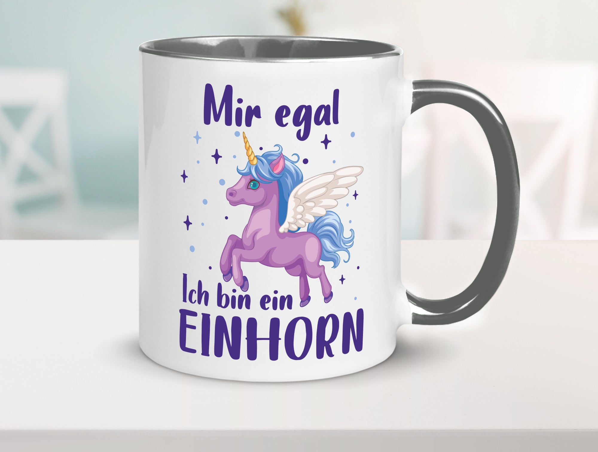 Mir egal, ich bin ein Einhorn | lustig Humor Geschenkidee Geschenk Tasse