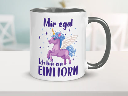 Mir egal, ich bin ein Einhorn | lustig Humor Geschenkidee Geschenk Tasse
