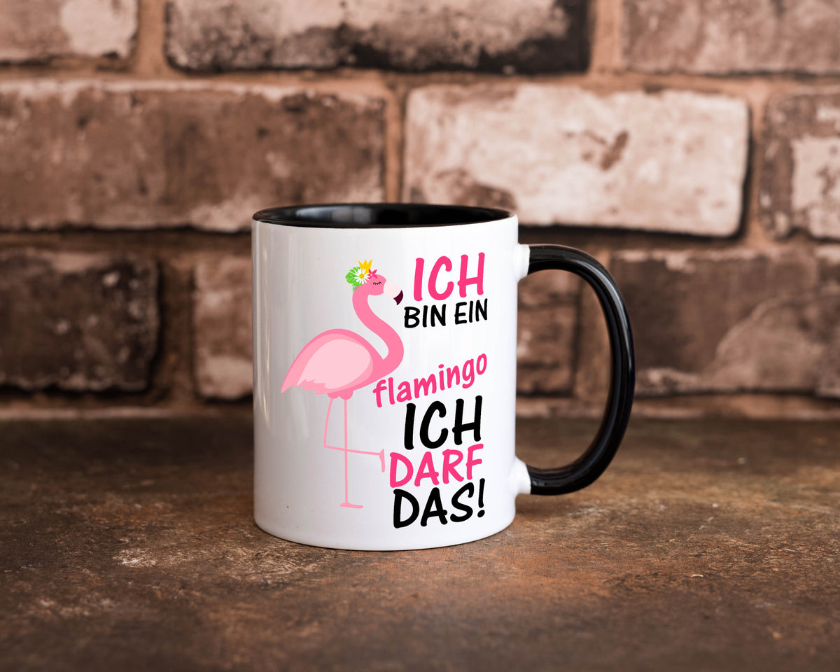 Ich bin ein Flamingo | Tier-Comic lustiger Spruch Blume Geschenk Tierliebhaber Tasse