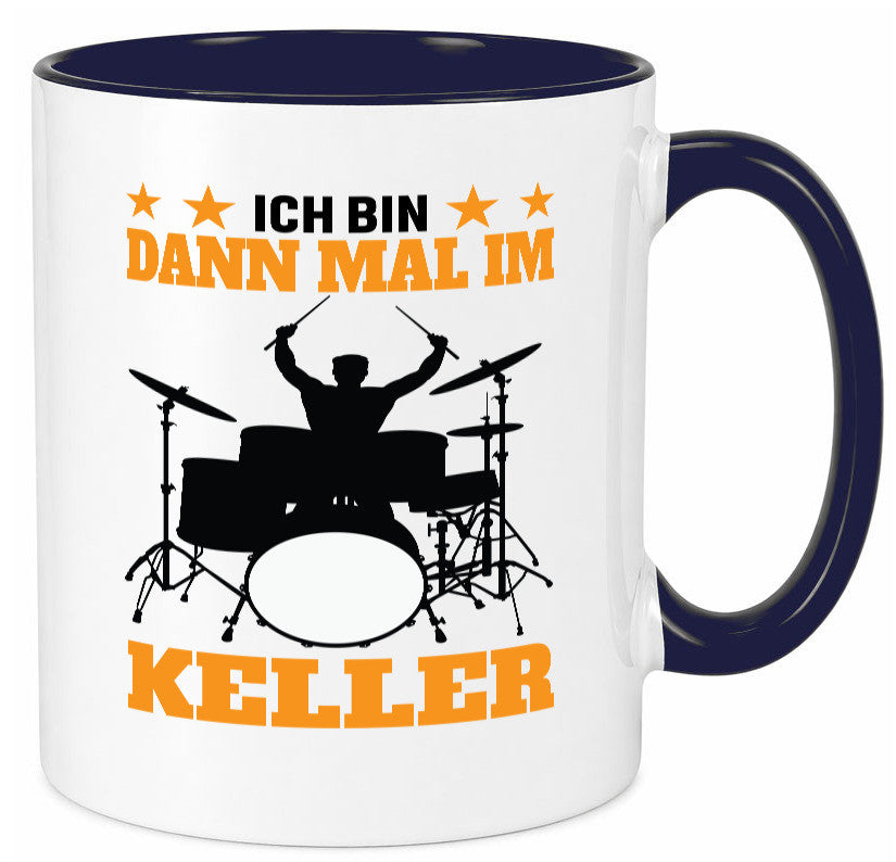 Ich bin dann mal im keller | Schlagzeug Musiker Musik lustig Humor Geschenkidee