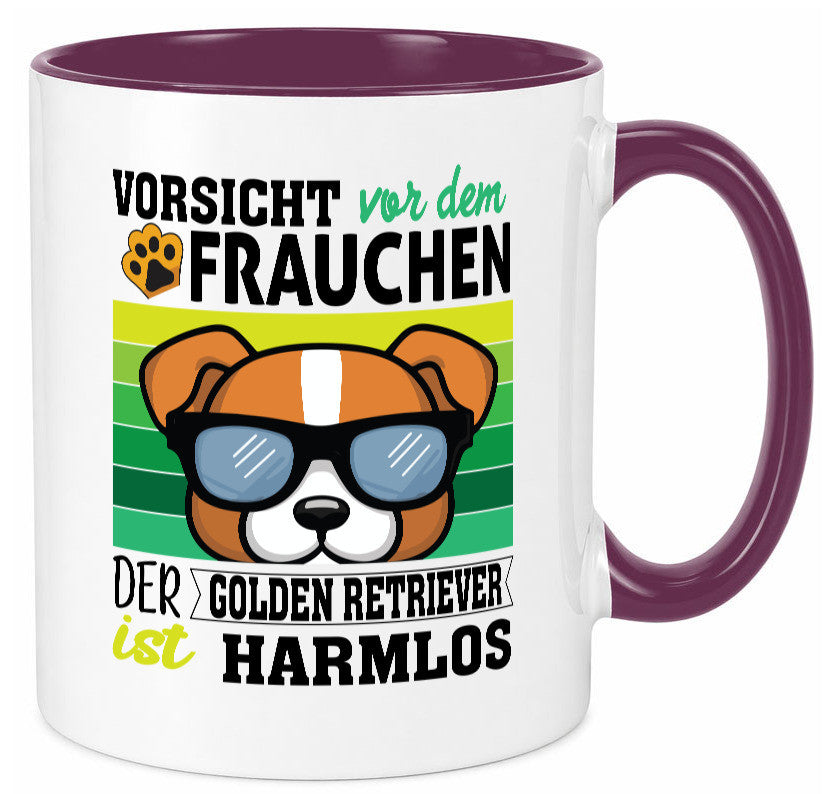 Vorsicht vor dem Frauchen Golden Retriever ist Harmlos lustiger Spruch Geschenk