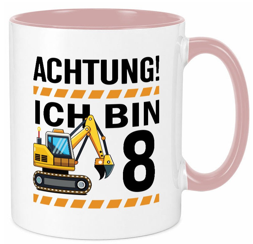 8 Geburtstag Ich bin | Bagger Junge Geschenk Geschenkidee lustiger Spruch Tasse