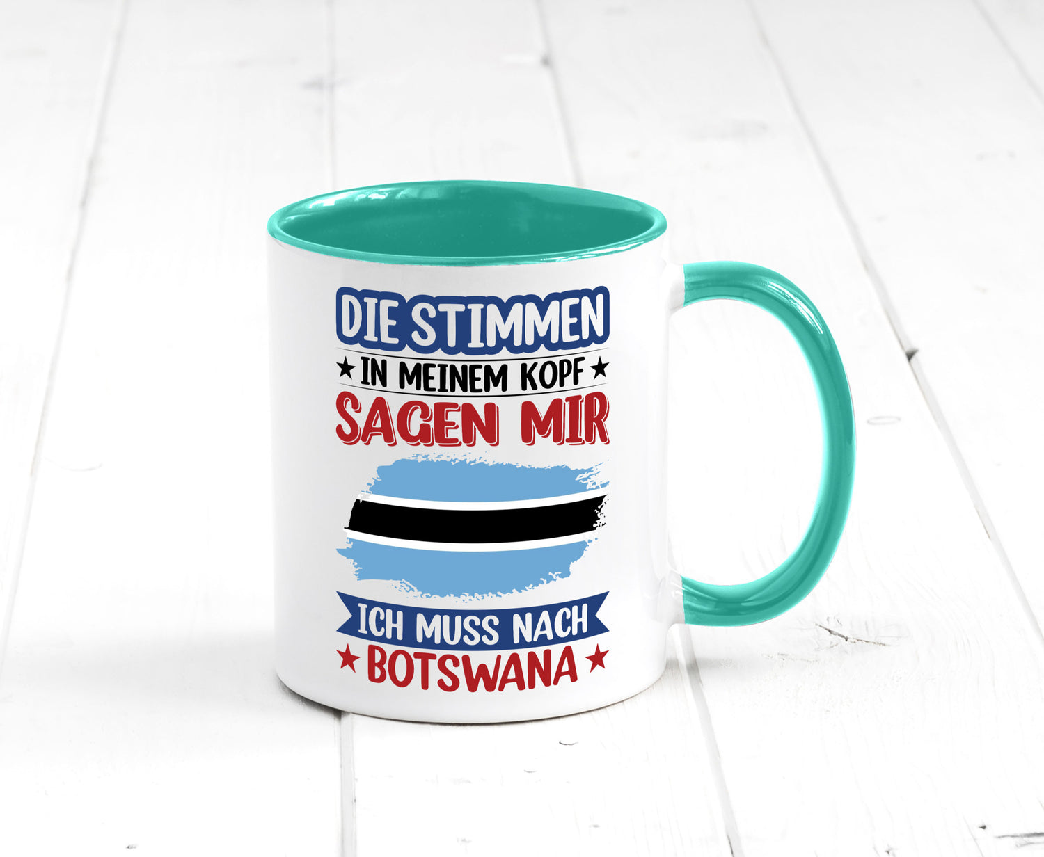 Botswana | Urlaub Stimmen in meinem Kopf Traumland Geschenkidee Humor Tasse