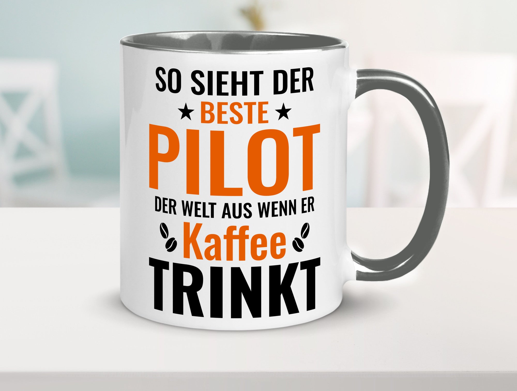 Kaffee trinkt: Pilot | Flugzeug Piloten lustiger Spruch Geschenk Humor