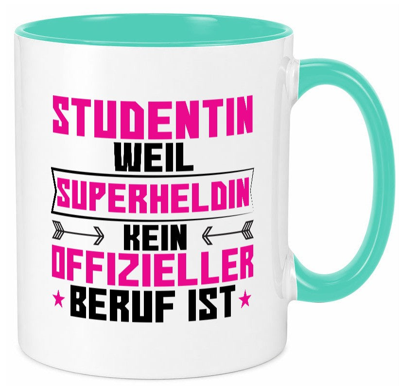 Superheldin Studentin | Uni Studium Universität Humor Geschenkidee Tasse