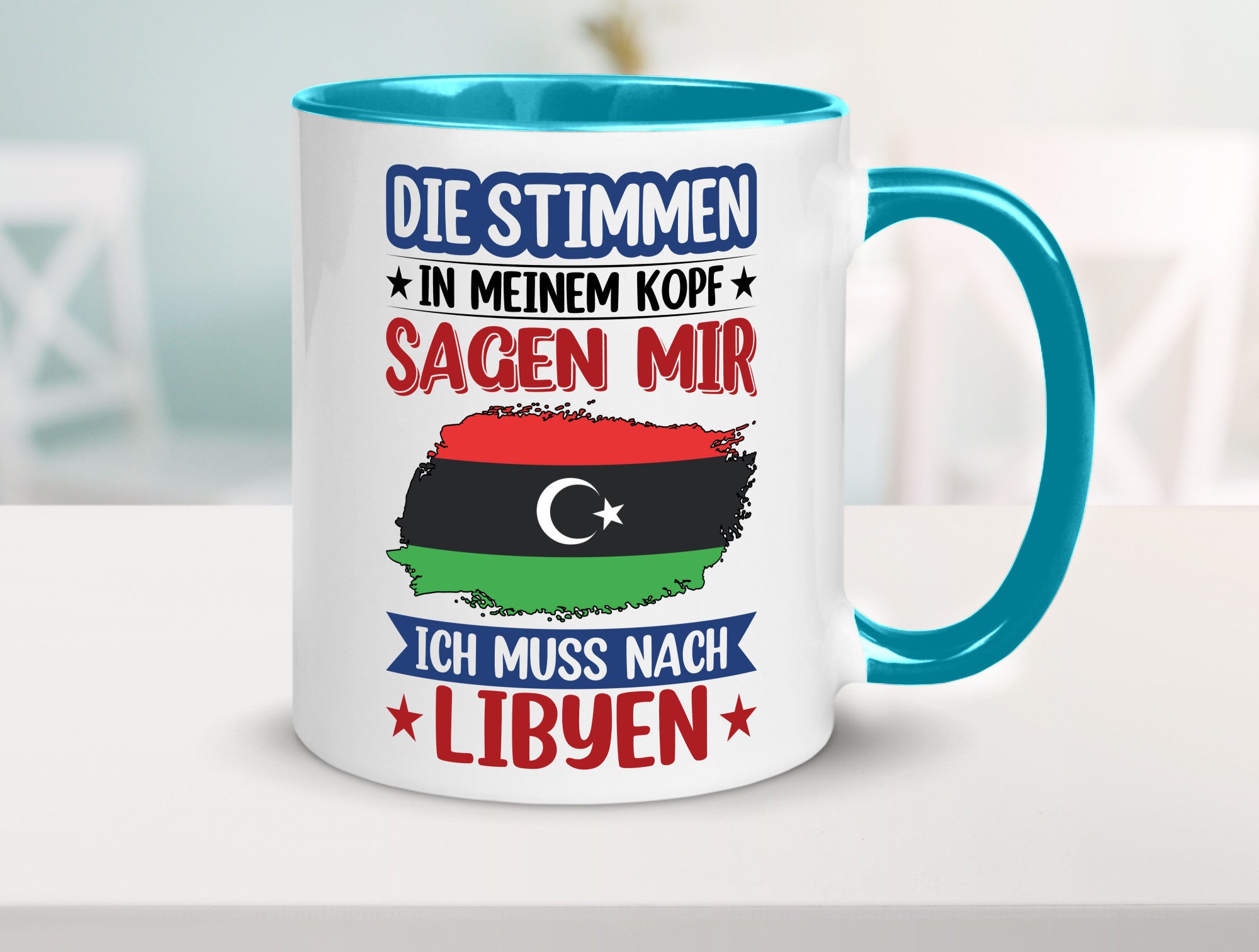 Libyen | Urlaub Stimmen in meinem Kopf Traumland Geschenkidee Humor Tasse
