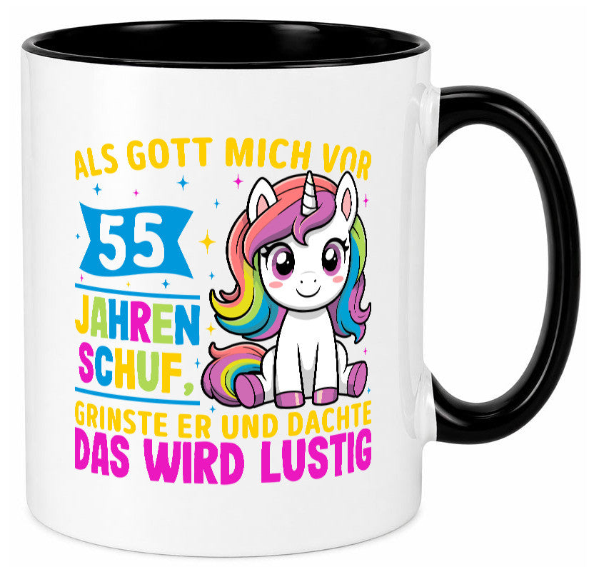 55. Geburtstag | Als Gott mich schuf 40 Jahre v2 lustiger Spruch Geschenk