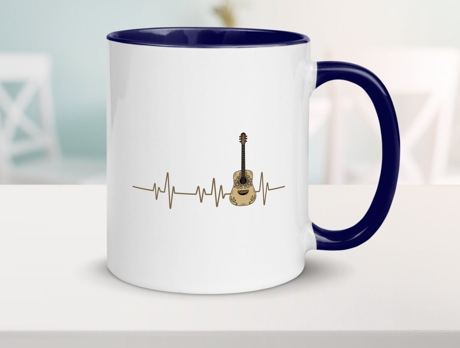 Gitarre Herzschlag | Motiv Musiker Rock Musik lustig Humor Geschenkidee