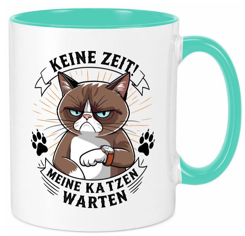 Keine Zeit meine Katzen Warten | Schwarze Katze Geschenkidee Tierliebhaber