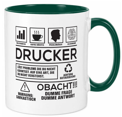 Achtung Probleme Drucker | Druckerei Print Medien Humor Geschenkidee Tasse