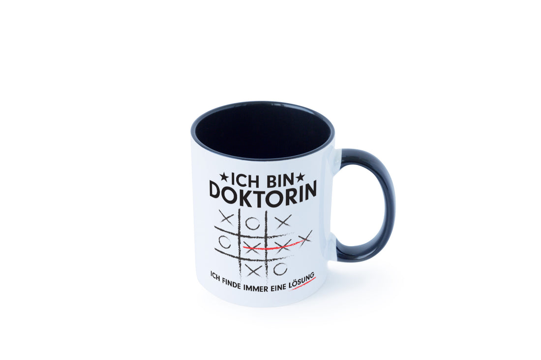 Lösung finden: Doktorin | Doktorand Doktortitel v2 lustig Humor Geschenkidee Tasse