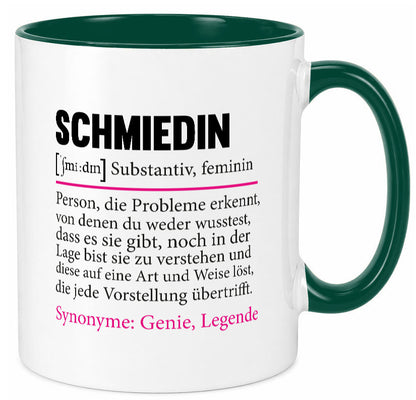 Schmiedin | Schmied Beruf Schmiederei lustig v2 Humor Arbeit Kollegen Büro Tasse