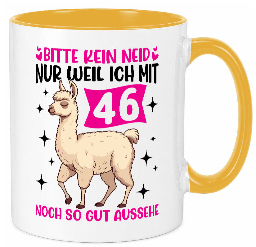 46. Geburtstag | 46 Jahre Lama gut aussehen lustig Geschenkidee Geschenk Tasse